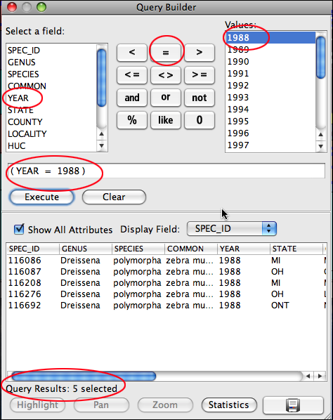 query builder Y=1988 circld