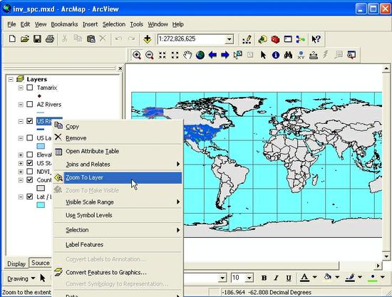 Rivers Zoomed To Layer Context Menu