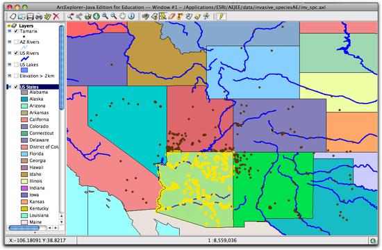 Tamarix Selected on map