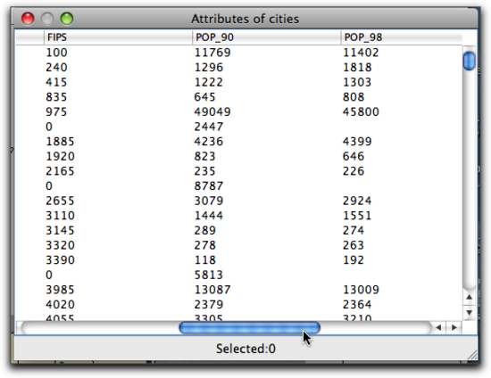 3. open attribute table scroll