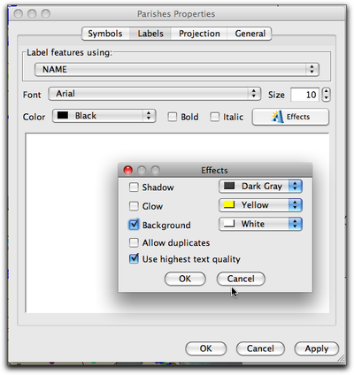 labels parishes