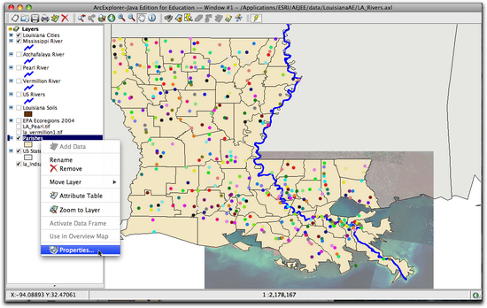Properties over map