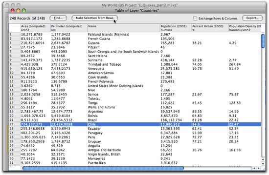 19 make selection from rows