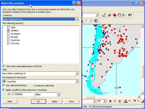 61 Map & Select by Location Window