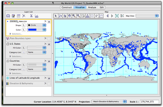 EQ on map