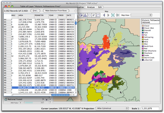 22 Historic Yellowstone fires table