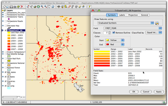 adjusting properties of tri states fires