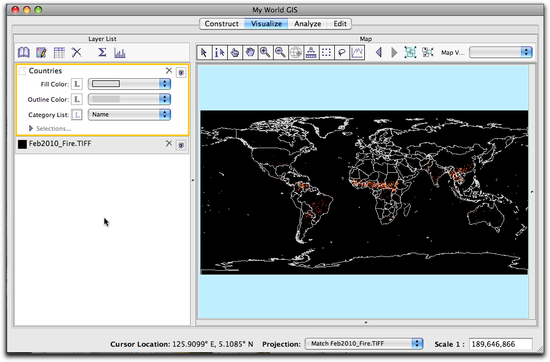 view map with countries