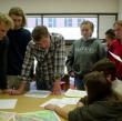 Geo 110 Students work on topographic maps