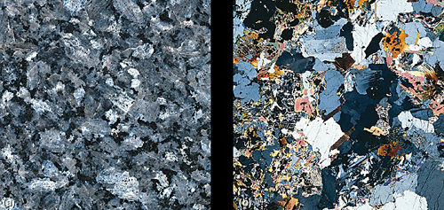 hand specimen and thin section of granite