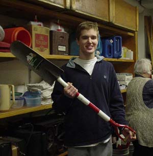Mike with tiling spade