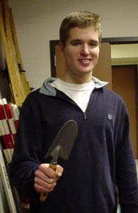 Mike with trowel