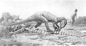 Allaosaurus and its lunch