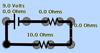 This is a simple circuit with the switch closed.