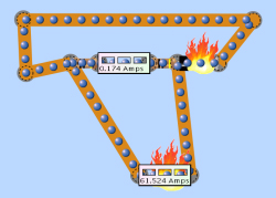 Measuring current in PhET.