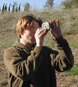 Student using Brunton to sight