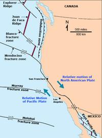 Map of the San Andreas Fault