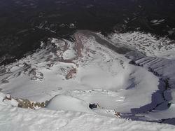 A view from the top of the Elliot Glacier Mt. Hood