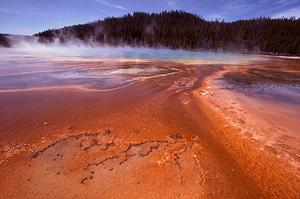 Grand Prismatic, the largest hot spring in Yellowstone National Park.