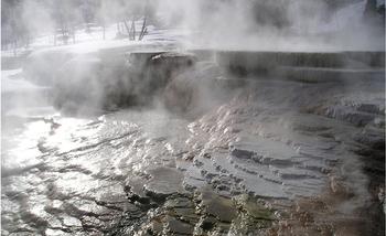 Terraced architecture at Mammoth Hot Springs.