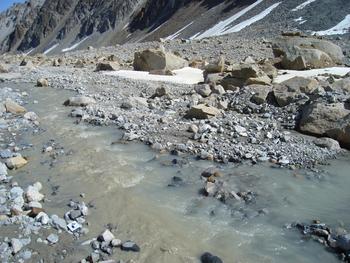 Turbid stream water