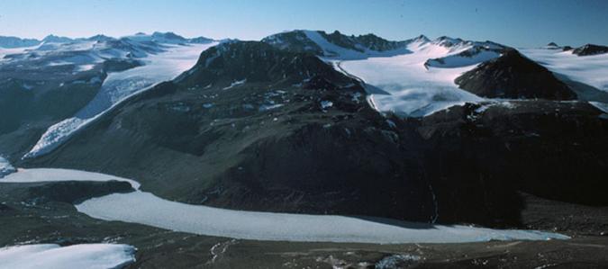 Arial view of Lake Bonney