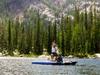 Sediment coring at a mountain lake.