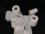 unrolled toilet paper