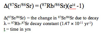 Rb-Sr decay equation