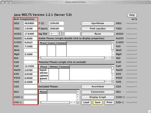 MELTS Applet Composition