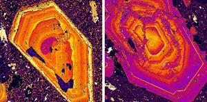 Element maps showing Ca and Na zonation in plagioclase.