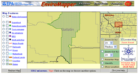 Envirofacts screen