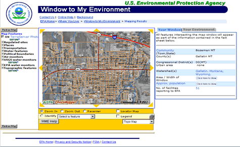 Window to my Environment screen