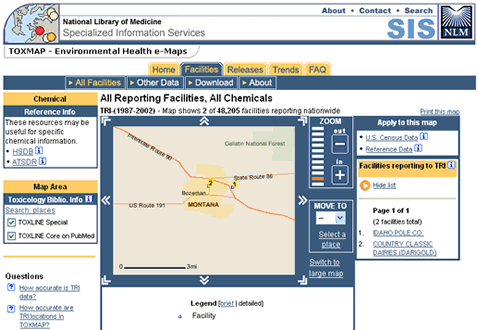 toxmap screen shot