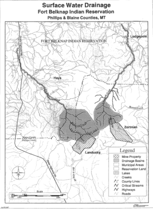 Surface Water Drainage, Fort Belknap Indian Reservation.