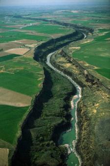 An aerial view of the Snake River Canyon, Idaho