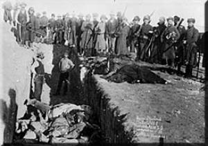 Burial of the dead at Wounded Knee in 1890.
