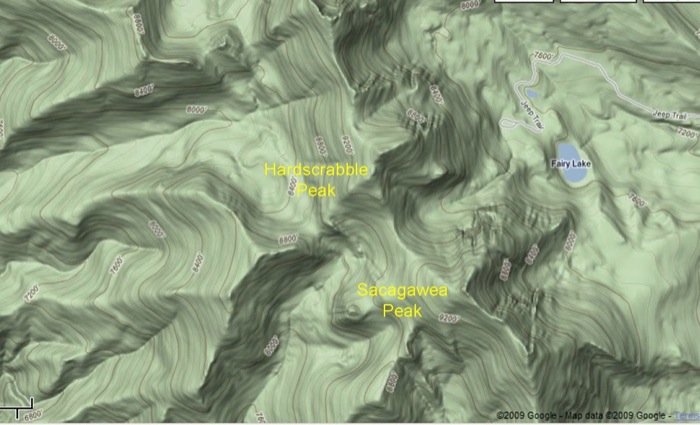Google Map of Sacagawea Peak