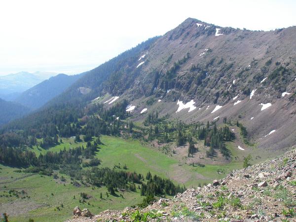   Hyalite Peak, trail to south