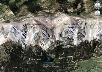 Oblique View of Bridger Range Looking West at Fairy Lake