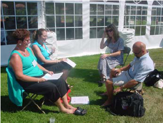 People Sitting Outside
