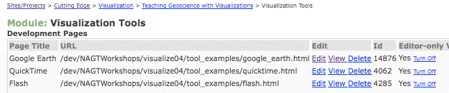 Module Editing Page
