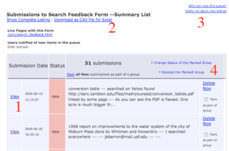 Screenshot of submission queue