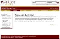 Merlot Pedagogic Resources for Biologists Page Screenshot