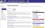 Screenshot for using data in the classroom tools