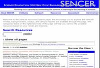 SENCER biology resources search page Screenshot