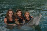 Swimming with a dolphin