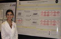 Zaleh Amini, LSU Biological Sciences Junior showcases her research project at the 2009 annual poster forum.