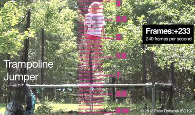 screen shot of video of person jumping on a trampoline