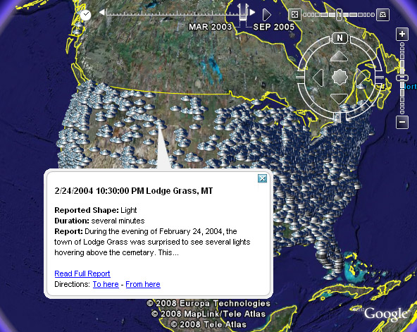 ufos on google earth. shown on Google Earth 4.2,